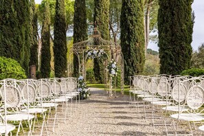 Outdoor banquet area