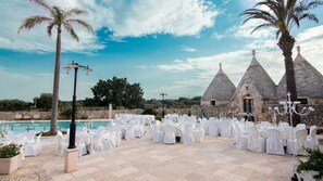 Outdoor banquet area