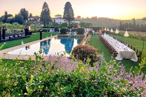 Outdoor banquet area