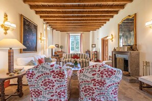 Televisión, chimenea, reproductor de DVD y tenis de mesa 