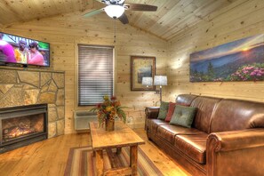 TV, caminetto, lettore DVD