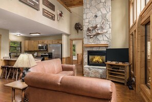 Fernseher, Kamin, DVD-Player