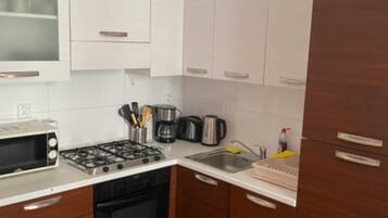 Apartment | Private kitchen | Fridge, microwave, oven, stovetop