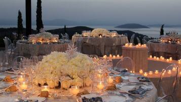 Outdoor banquet area