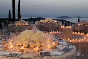 Outdoor banquet area