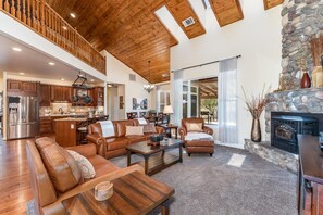 TV, fireplace, DVD player, table football