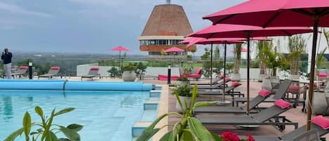 Piscine extérieure, piscine chauffée