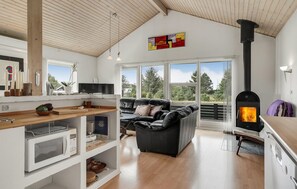 Televisión y chimenea 