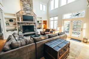 Smart TV, fireplace, video games, books