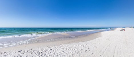 On the beach, beach towels