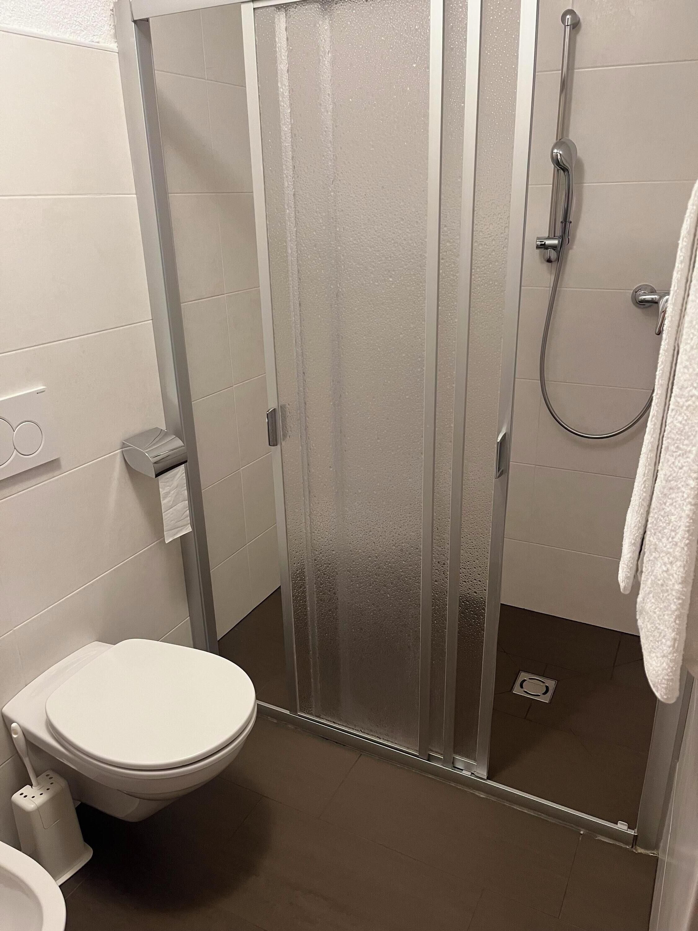 Dusche, Haartrockner, Handtücher