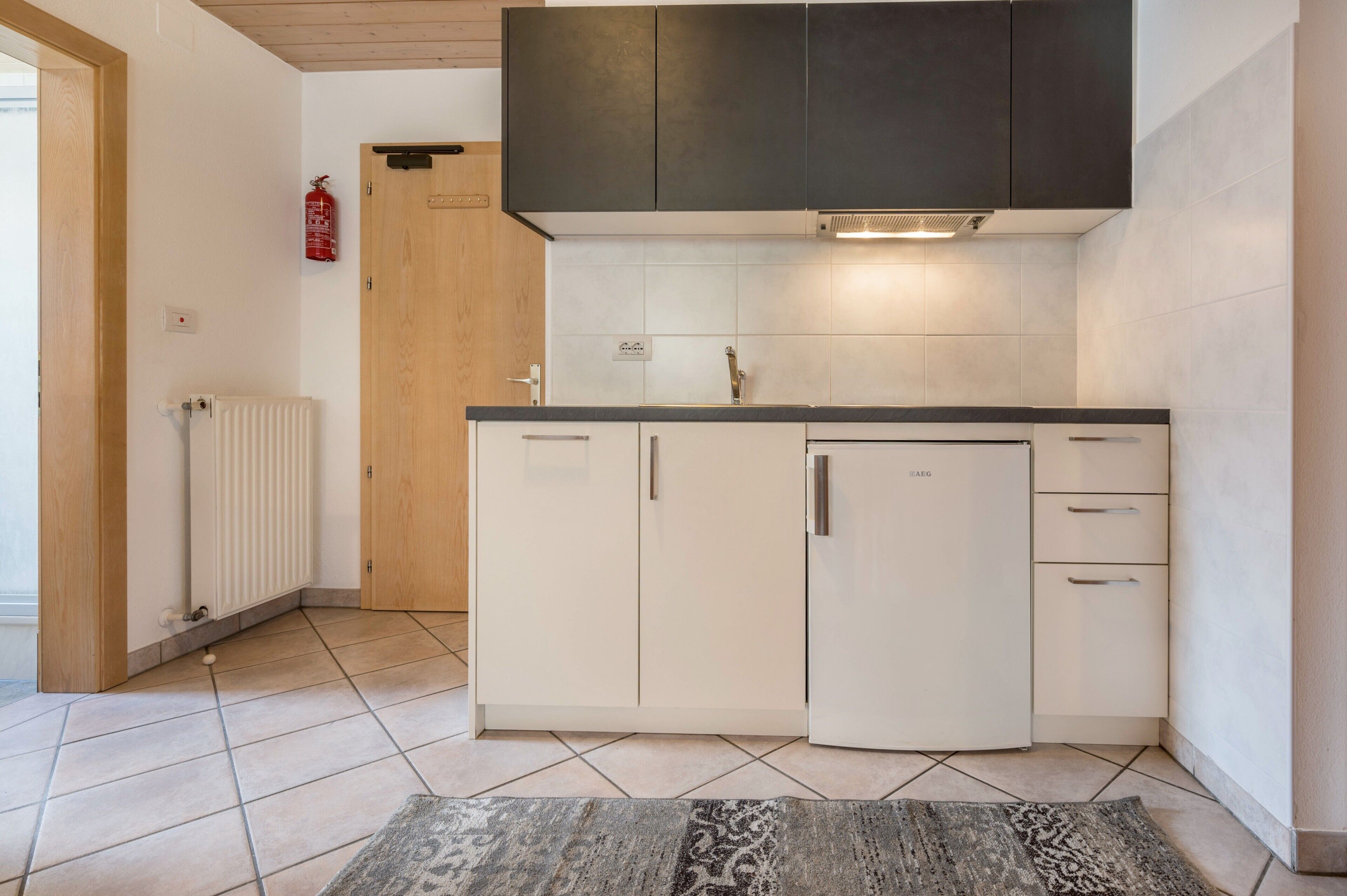 Kühlschrank, Mikrowelle, Herdplatte, Geschirrspüler