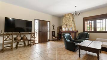 Télévision, cheminée