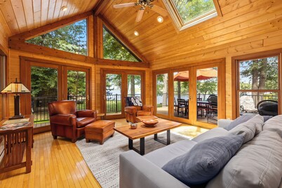 Whitefish Chain Lake Home with Beach + Sauna + King Beds + Kayaks +Paddle Boards