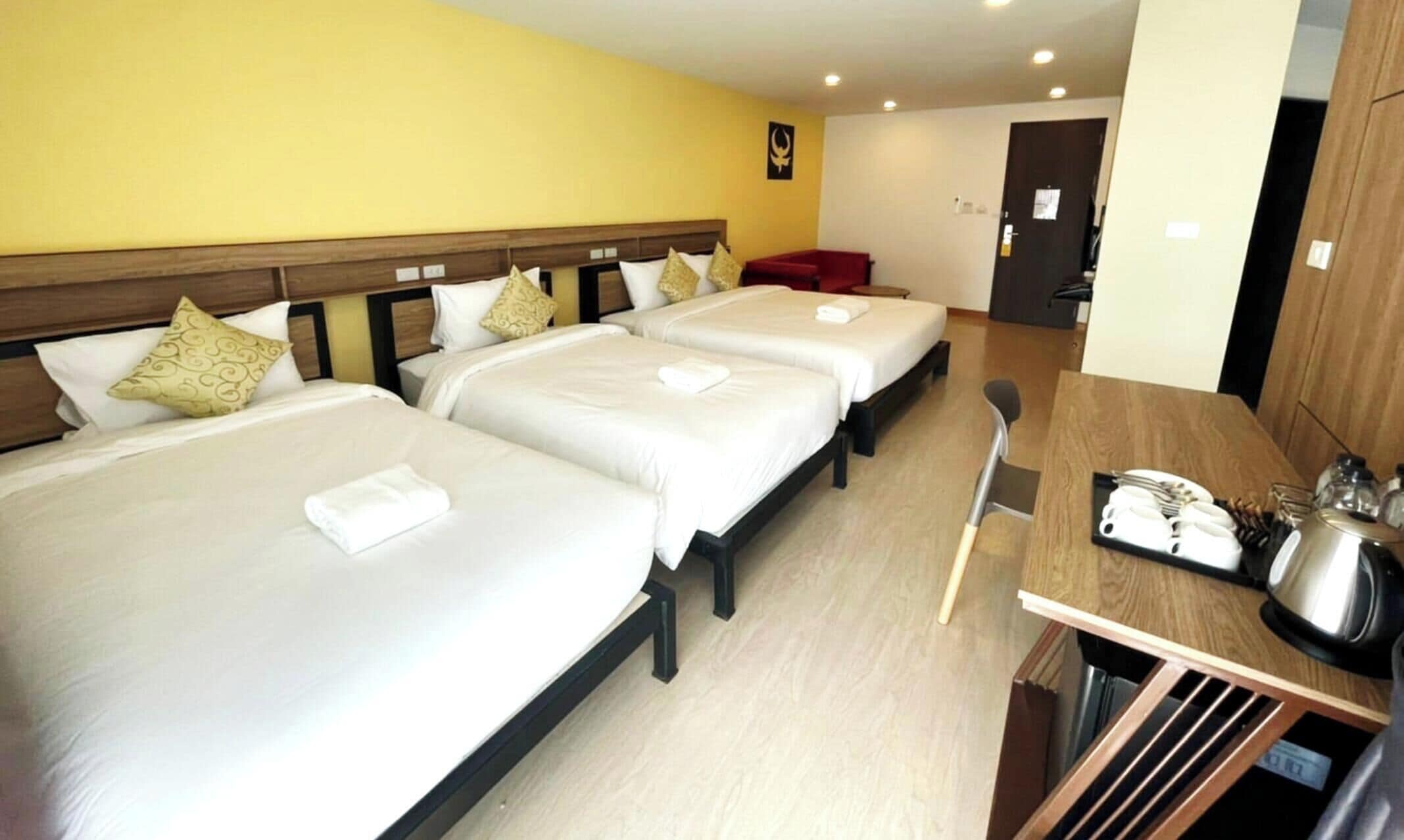 Pillowtop beds, free WiFi, bed sheets