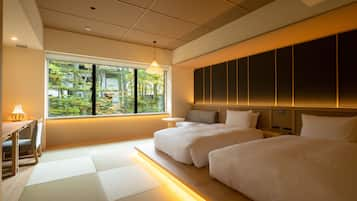 Japanese Western Room with Shower booth, Non Smoking | Down duvets, in-room safe, desk, laptop workspace