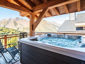 Outdoor spa tub - Luxury chalet near slopes with jacuzzi and sauna (Saint-Martin-de-Belleville)