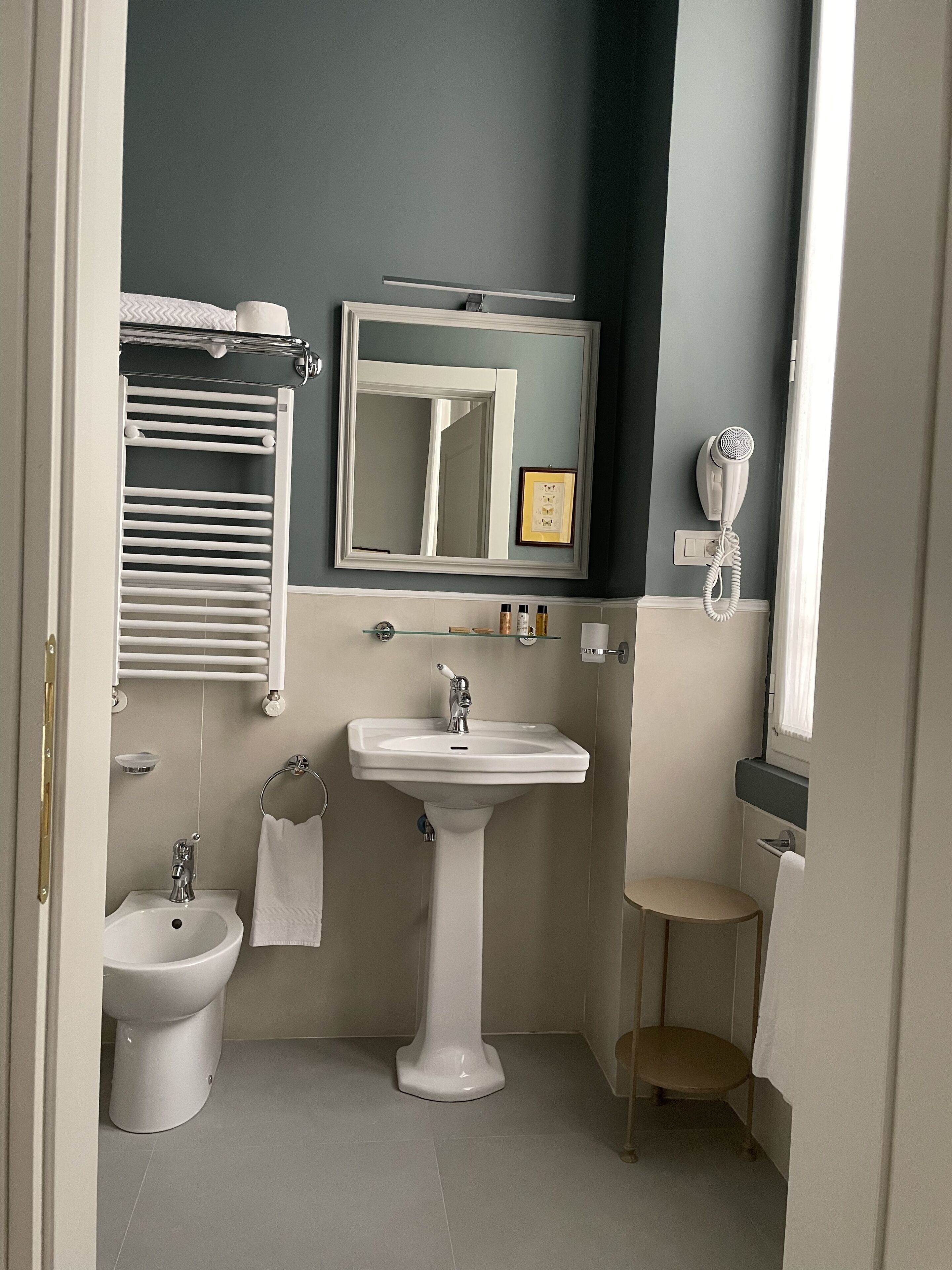 shower, free toiletries, hair dryer, slippers