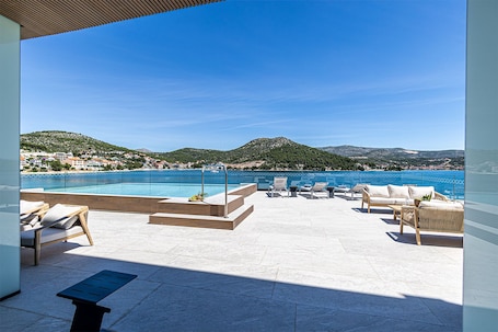 Deluxe Room, 2 Bedrooms, Terrace, Sea View | Terrace/patio. Marinus Beach Hotel
