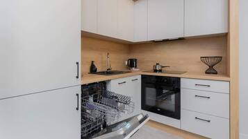 Fridge, oven, stovetop, dishwasher
