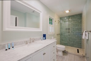 Bathtub, hair dryer, towels