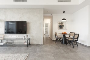 Exclusive-Apartment, Balkon | Wohnbereich | Flachbildfernseher, Netflix, Streaming-Dienste