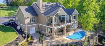 BEST location on Smith Mtn lake! Waterfront home w POOL & Dock in no wake zone.