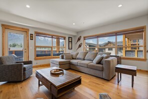 Smart TV, chimenea, libros, monitor de computadora