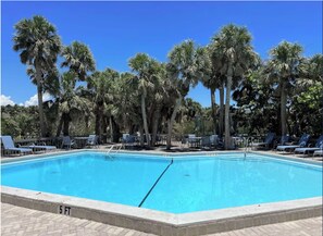 Outdoor pool, a heated pool - Captivating Cabana – Luxury home, Boat Slip, Golf Cart, Pool, Pickleball, & Club (North Captiva)