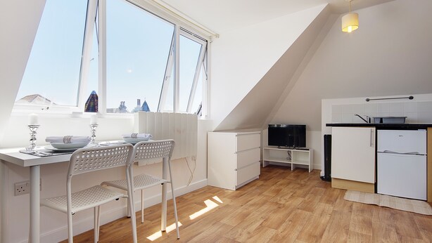 Fridge, microwave, oven, electric kettle - Lovely Studio Near Beach & Town Centre (Bournemouth)