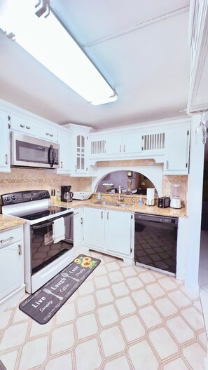 Microwave, oven, stovetop, dishwasher