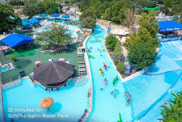 Experience the thrill of multiple water slides and pools at this vibrant aquatic park.