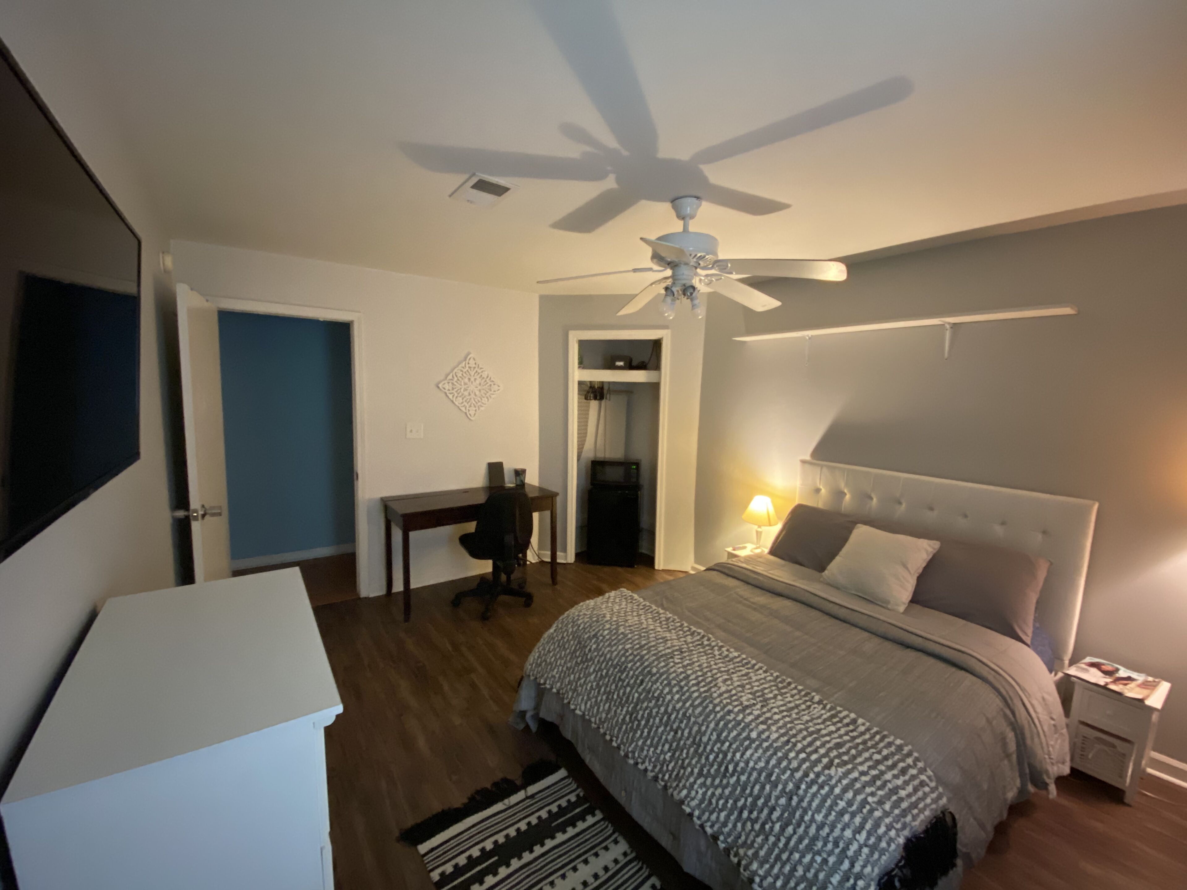 Grey Sunset Room | Premium bedding, down comforters, individually furnished