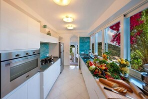 Fridge, microwave, dishwasher, toaster