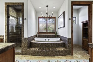 Combined shower/bathtub, jetted bath - Luxury 3 BR Home w 1 BR Casita, Pool, Spa, Outdoor living (Cave Creek)