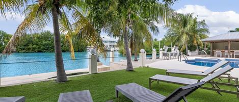 Outdoor pool, a heated pool