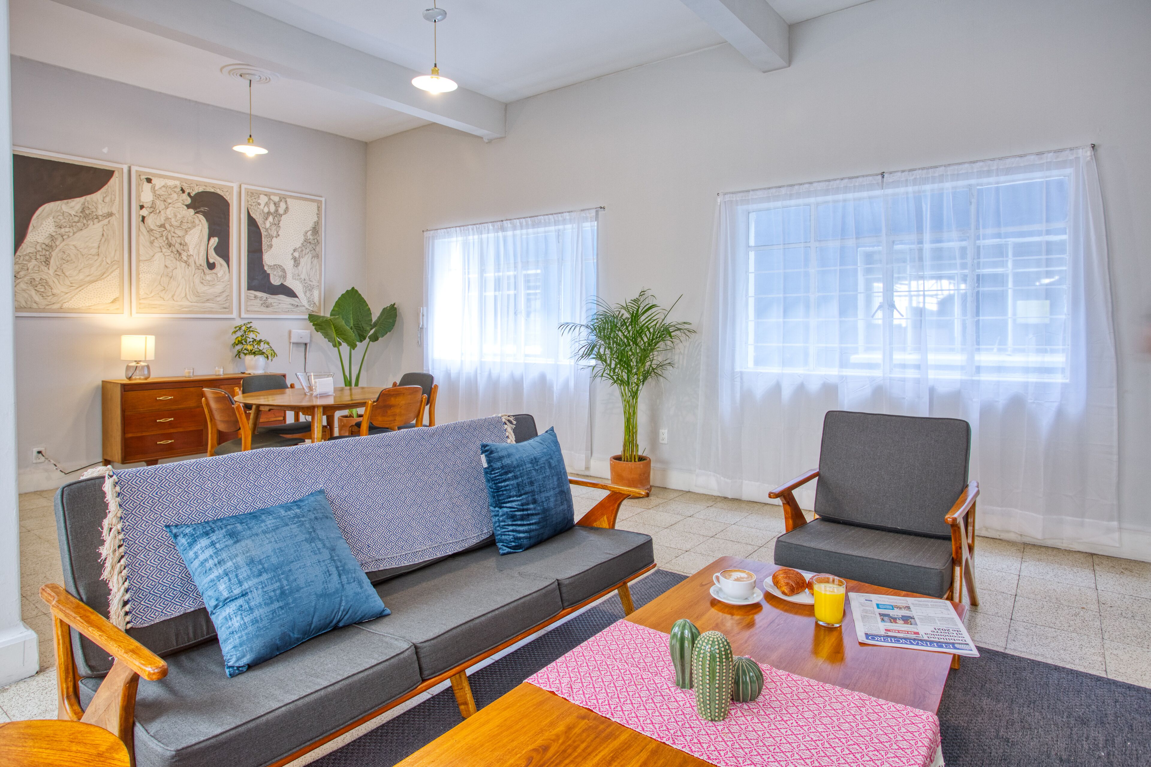 Superior Apartment, 2 Bedrooms | Living area | 45-inch flat-screen TV with cable channels, TV, Netflix