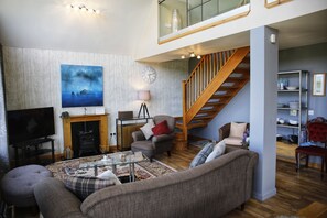 Fireplace, DVD player - Corncrake Cottage (Harris)
