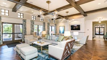 Smart TV, video games, ping pong, stereo