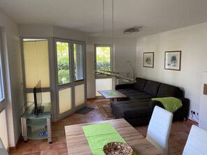 TV, DVD player, stereo