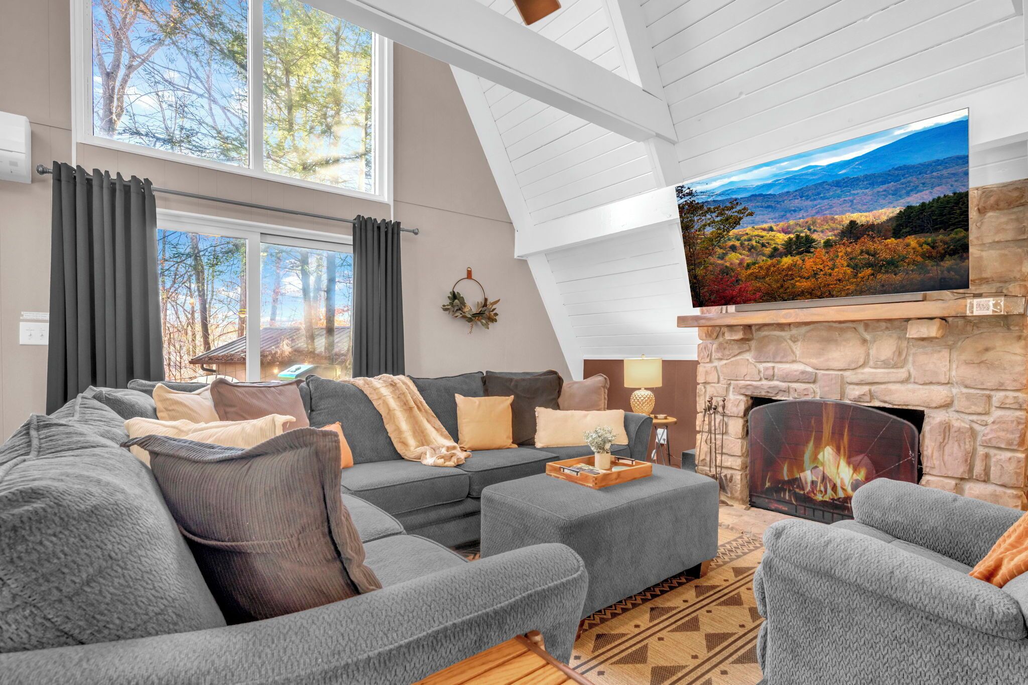Smart TV, chimenea, videojuegos y libros 