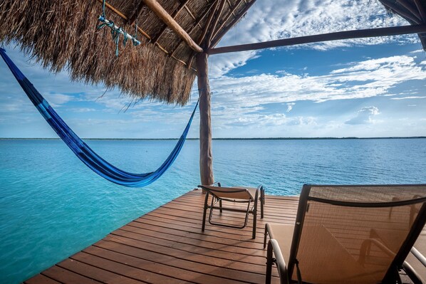 Terrace/patio - Bacalar Casa Relaxo on the Lagoon with Private Dock (Buenavista Bacalar)