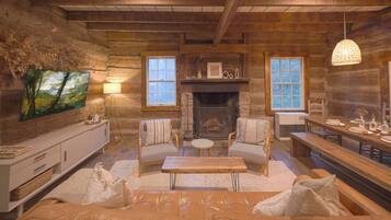 Smart TV, chimenea, Netflix y libros