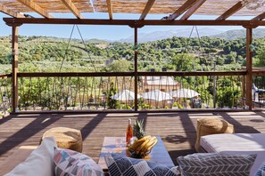 Deluxe Villa, Pool Access, Mountain View | Balcony view - Villa Fisi 1 - Pool, Hot Tub & Mountain View (Mylopotamos)