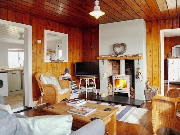Fernseher, Kamin
