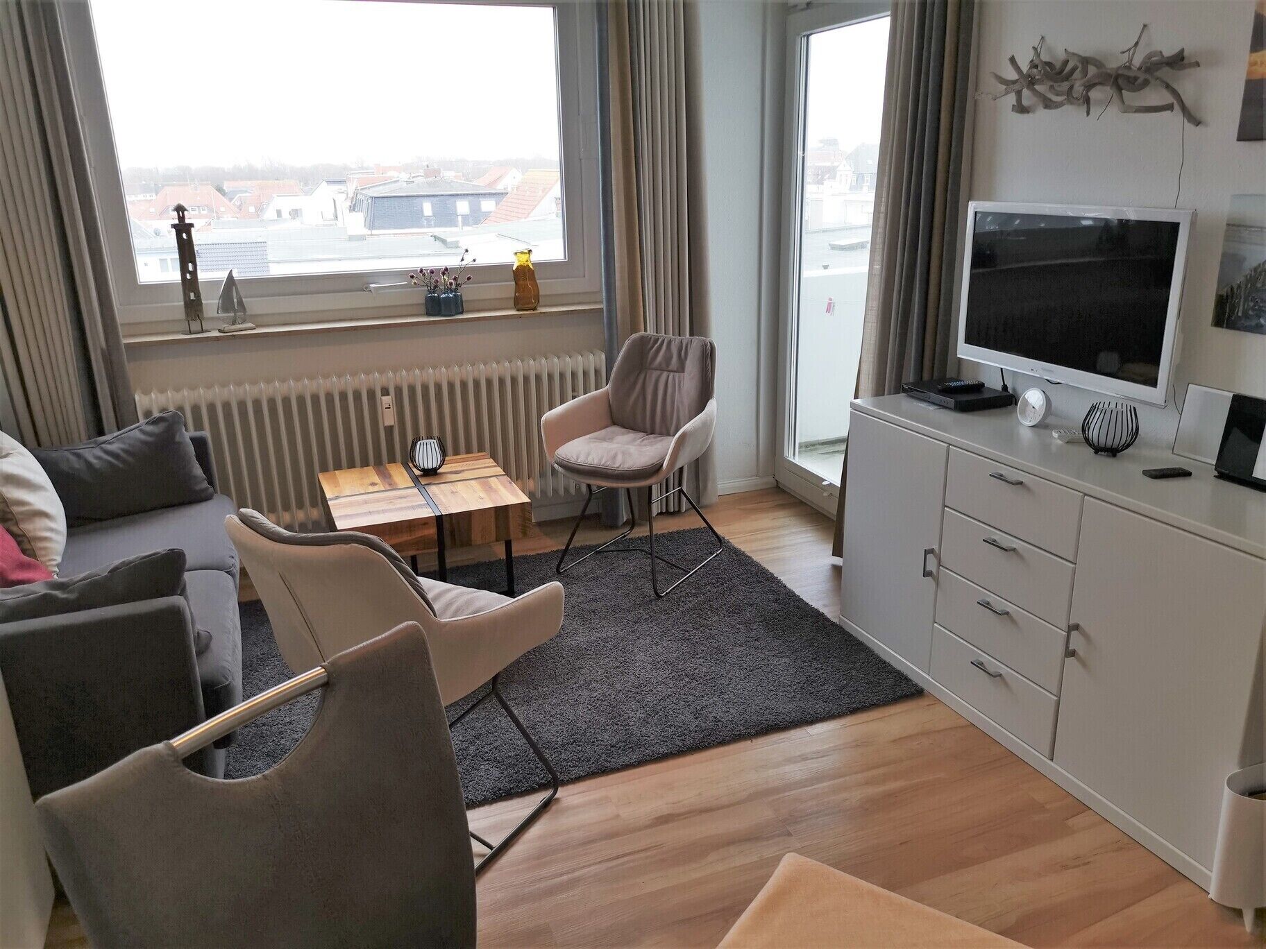 Zentrale 2-raum-ferienwohnung Mit Balkon & Stadtblick - Norderney