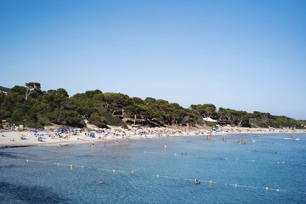 On the beach, white sand