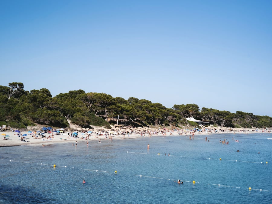 On the beach, white sand