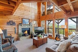 TV, fireplace, DVD player