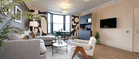 Apartemen | 1 kamar tidur, Wi-Fi gratis, dan seprai linen